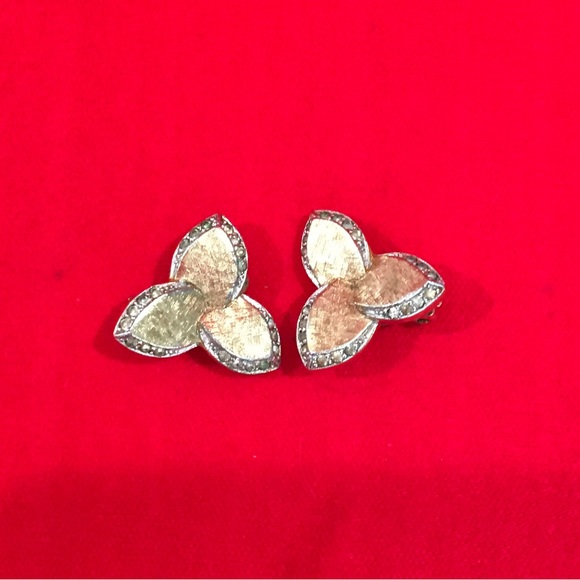 Panetta Brushed Gold Clip On Earrings - Picture 1 of 4